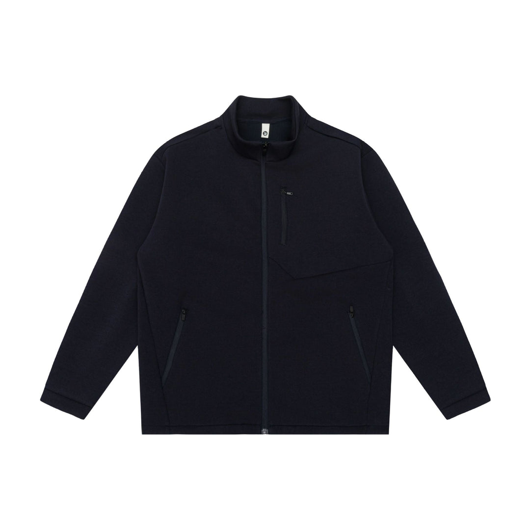 Unisex Minimalistic Kort Jacka med Ståkrage och Funktionell Fickor med Dragkedja