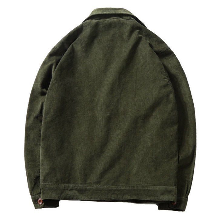 Herr Bomull Manchester Jacka i Worker Blouson med Ljus Foder