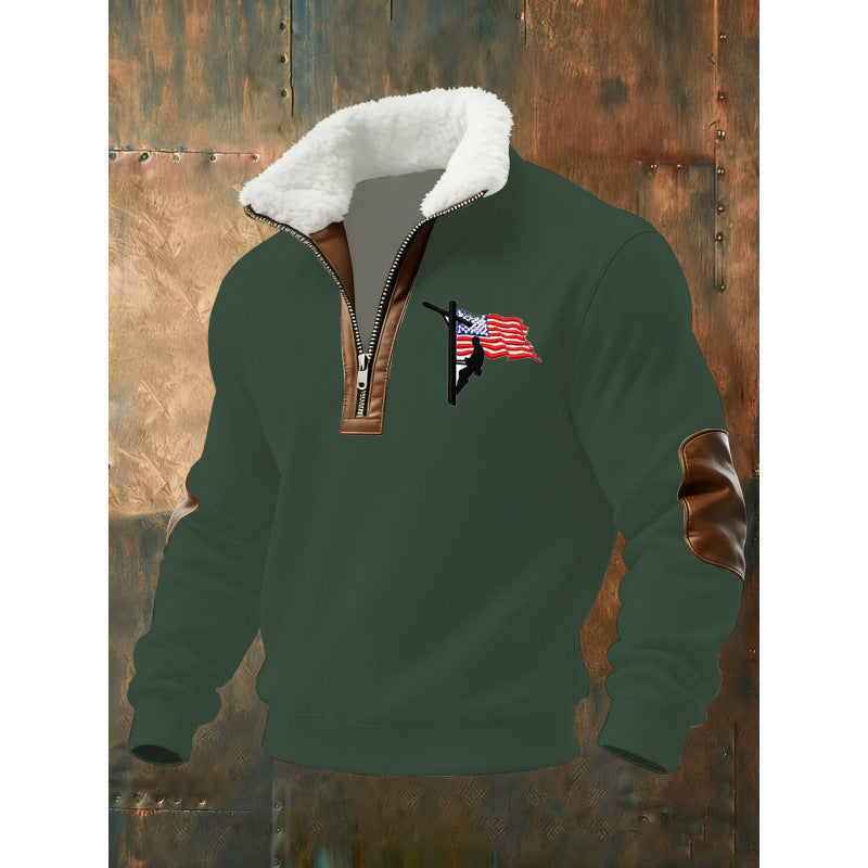 Herr Klassisk Luvtröja med Fleece Detail