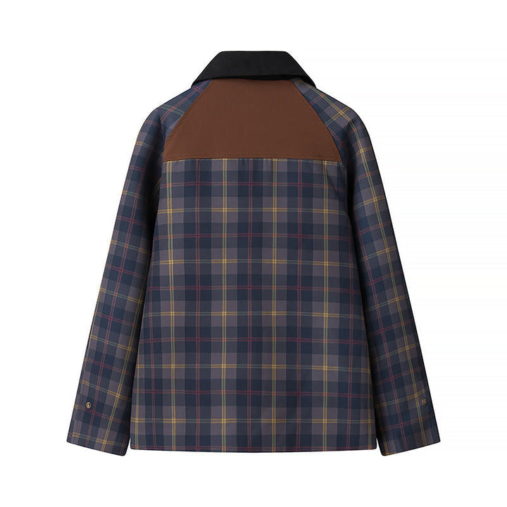 Dam oversize rutig Field jacka med Wax Finish och Double stängning