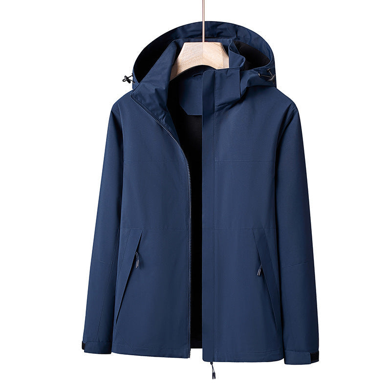 Herr Lätt Vindskyddande Softshell Regnjacka med Huva och Kontrast Trim