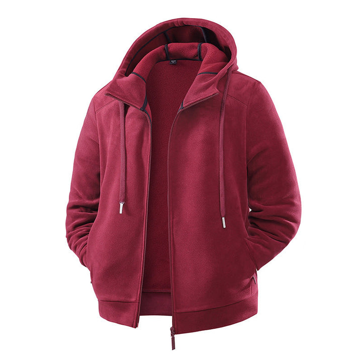 Herr Fleece Softshell Hybrid Jacka med Teddy Inner Foder &amp; Adjustable Huva