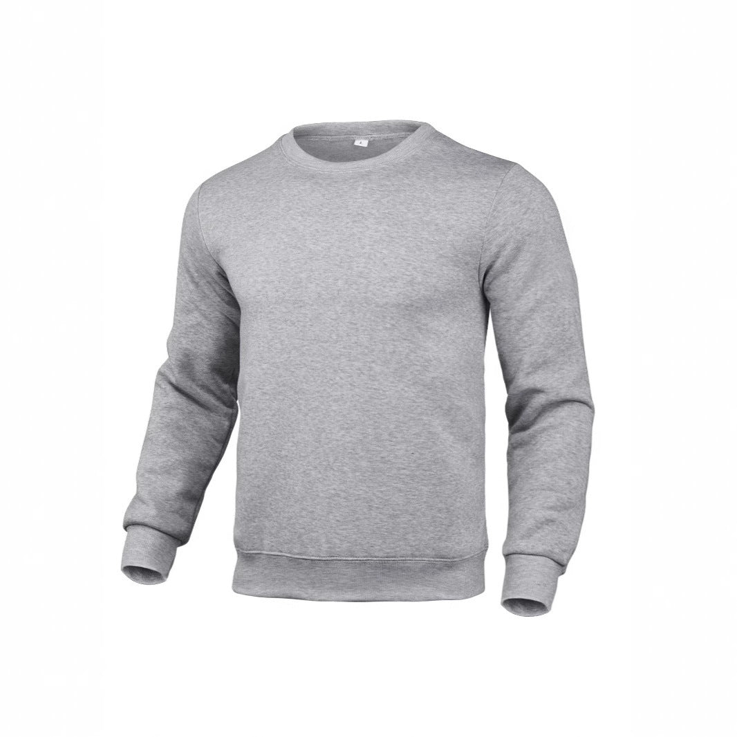 Herr Nan Klassisk Round Neck College-Tröja med Mjuk Fleece Inner Foder, Ribbad Fåll, och Reinforced Sömmar