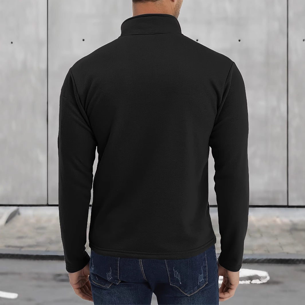 Herr Tactical Halv Dragkedja Pullover med Ärmficka och Patriotic Bröst Tryck