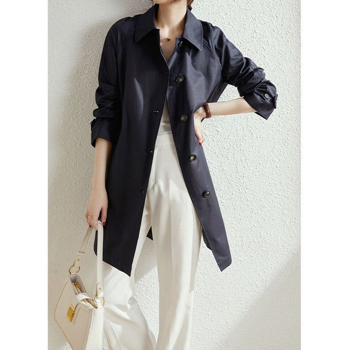 Dam stilren trench jacka med Chic krage och praktiska fickor
