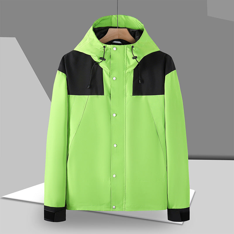 Herr Minimalistic Softshell-Luvtröja Jacka med Concealed Press Knapplist
