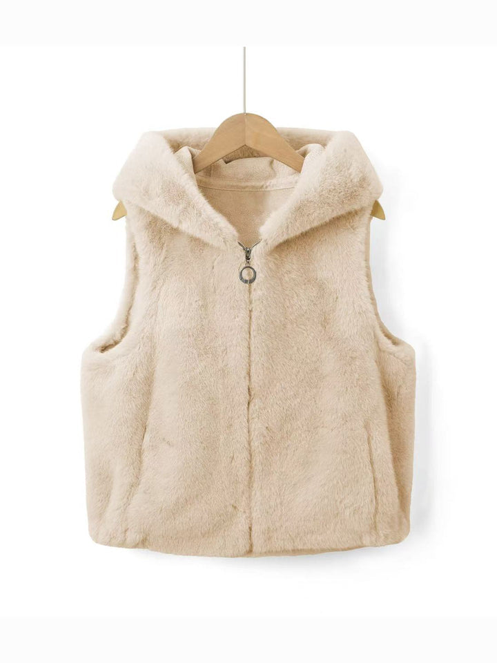 Dam Fleece Väst med Huva