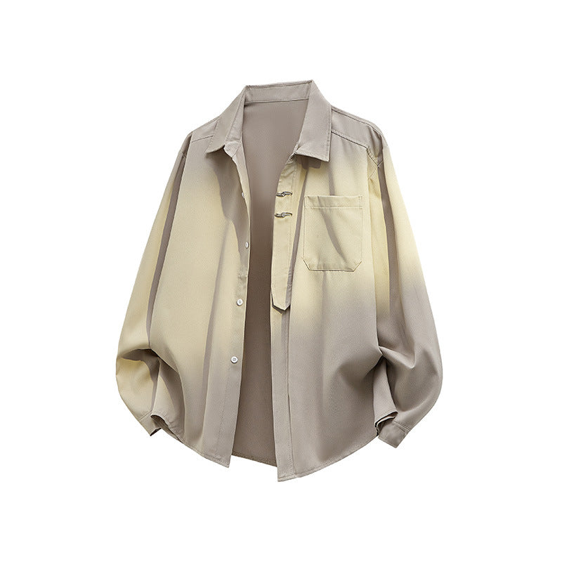 Unisex Oversize Skjortjacka i A Minimalistisk Utility Look med Chest Ficka och Dold Knapp Knäppning