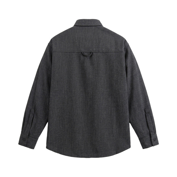 Herr oversize skjortjacka i Ljus Denim Look med Visible Dekorativ Sömmar