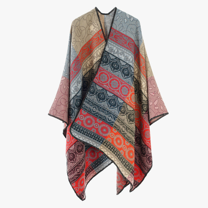 Dam Jacquard kimono Wrap i Ornament Patchwork stil