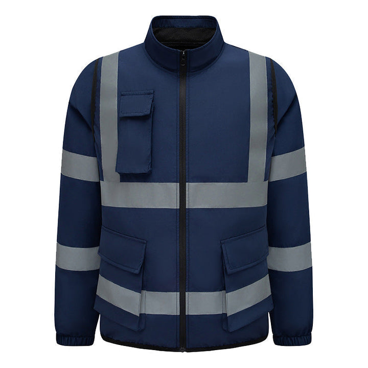 Unisex nano high-visibility warning jacka med reflective stripes och multifunctional outer fickor