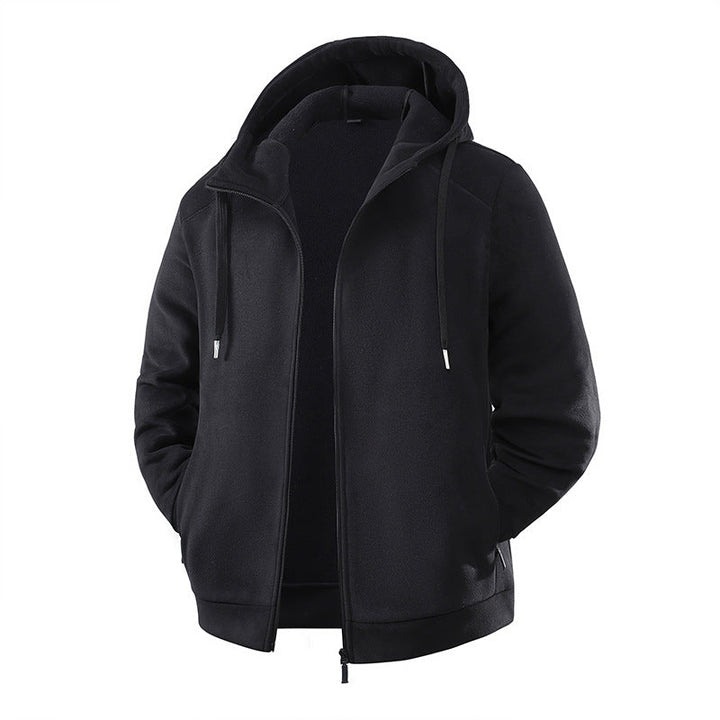 Herr Fleece Softshell Hybrid Jacka med Teddy Inner Foder &amp; Adjustable Huva