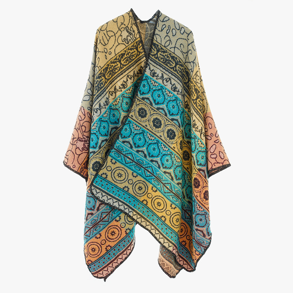 Dam Jacquard kimono Wrap i Ornament Patchwork stil