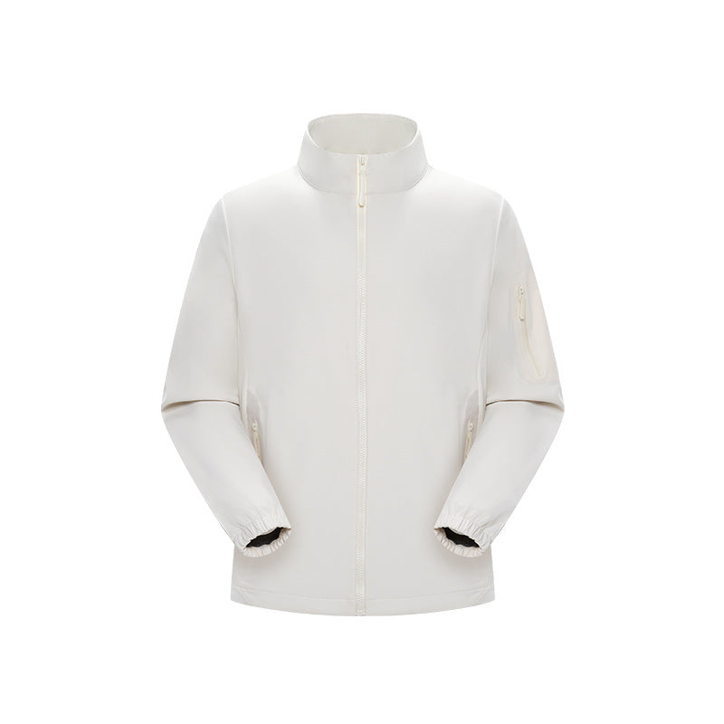 Unisex Lätt Softshelljacka med Stå Krage, Full-Length Dragkedja och Arm Ficka