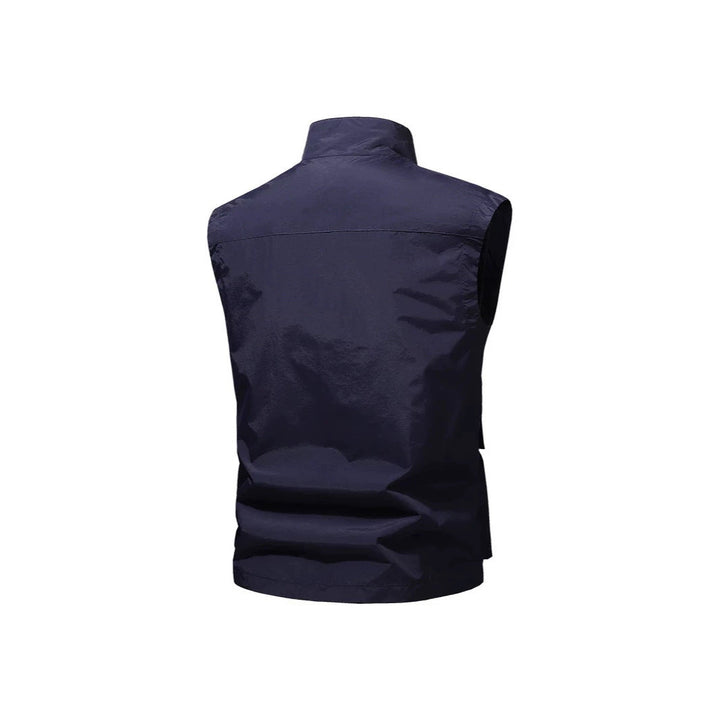 Herr Resor Performance Väst med Hög Krage, Vattenavvisande Microfiber och Flera Fickor