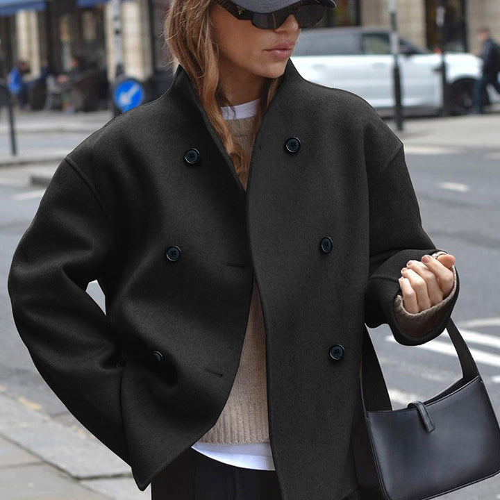 | oversize mode jacka med knapp stängning