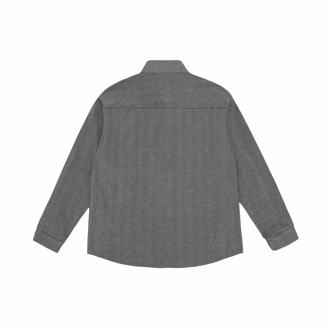 Herr skjortjacka med ståkrage och herringbone texture