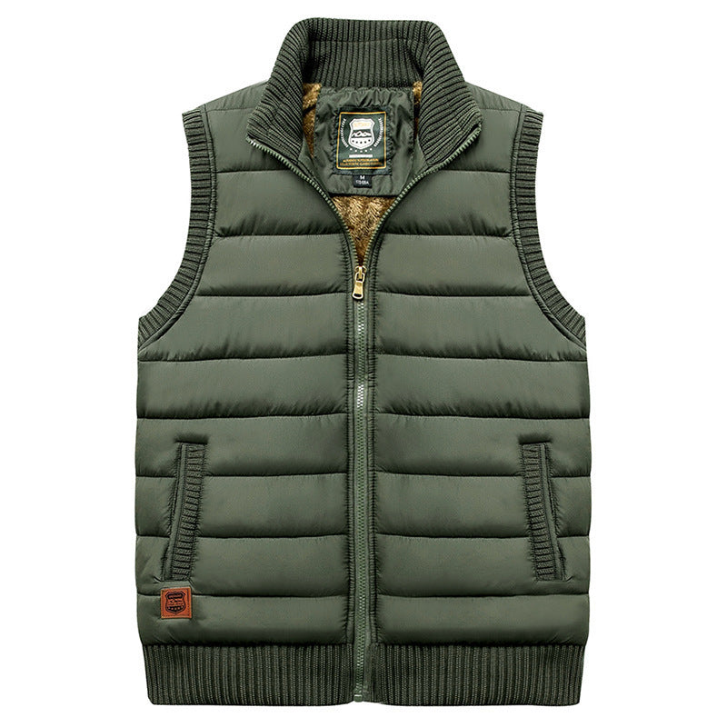 Herr Quiltad Thermo Quiltad Väst med Warming Teddyfoder och Elastisk Ribbad Finishes