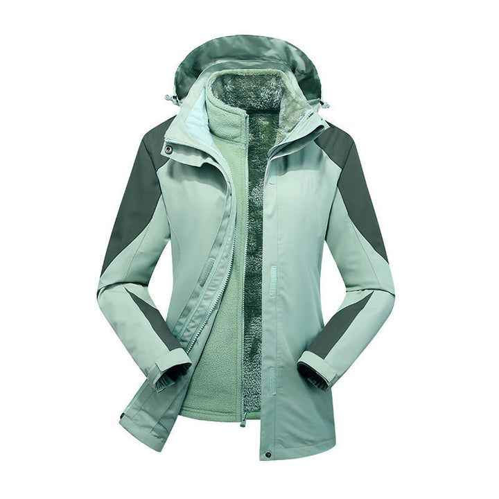 Dam Modular Softshell regn jacka med avtagbar fleece inner jacka och justerbar huva