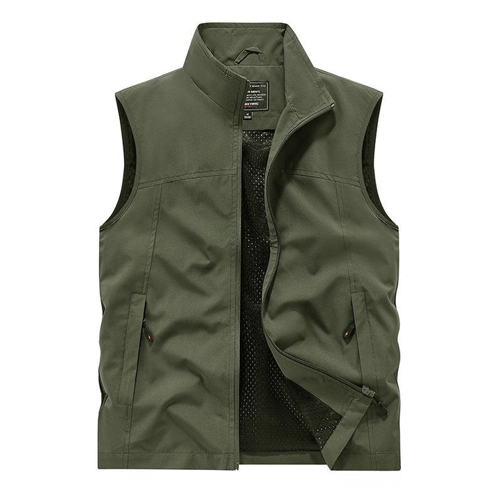Herr Softshell Väst med Mesh Foder, Vind Resistant och Dragkedjefickor