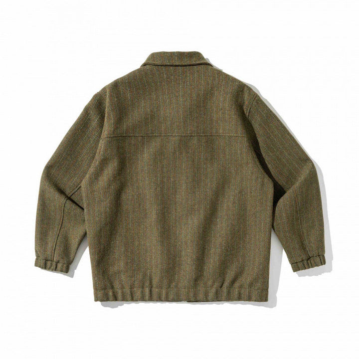 Herr boxig overshirt Jacka tillverkad av ullblandning med Patch bröstficka