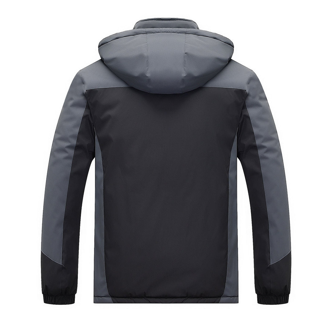 Herr Vattenavvisande Utomhus Jacka med Teddy Fleecefoder, Justerbar Huva, och Multifunction Fickor