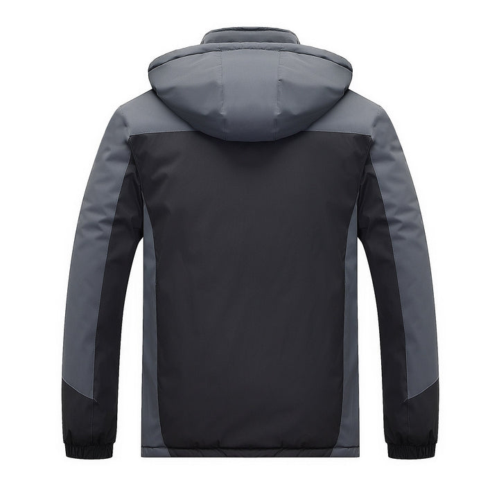 Herr Vattenavvisande Utomhus Jacka med Teddy Fleecefoder, Justerbar Huva, och Multifunction Fickor