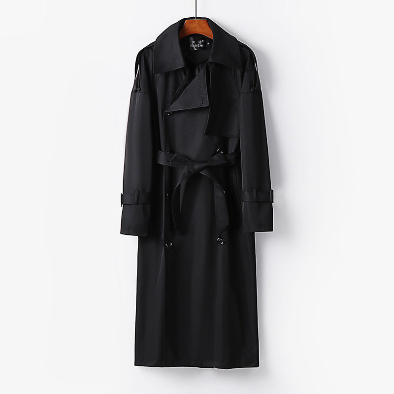 Dam längre Double-breasted trenchcoat med knytband och Epaulettes