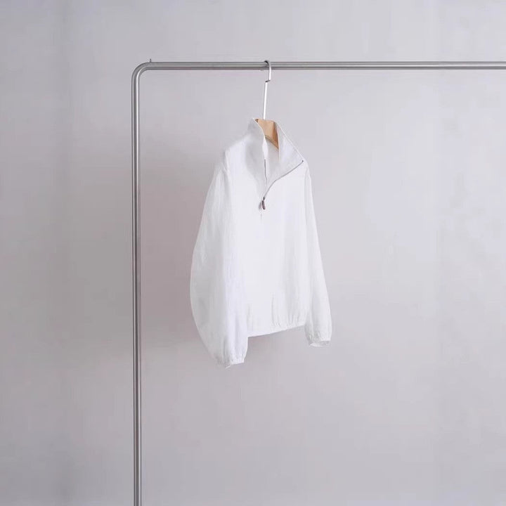 Unisex lätt kort zip anorak med ståkrage