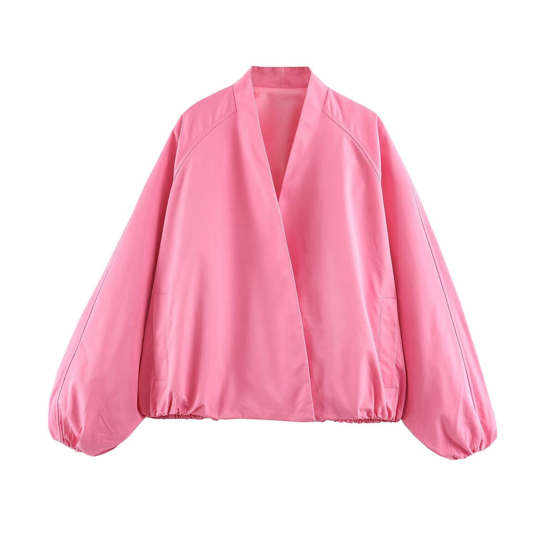 Dam Oversize Kimono Jacka med Balloon Ärmar