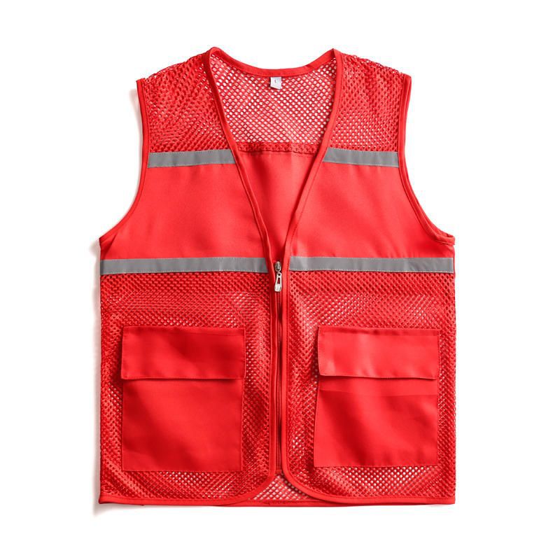 Unisex Visible Utility väst med andningsbar Mesh, Reflective Straps och Generous framfickor