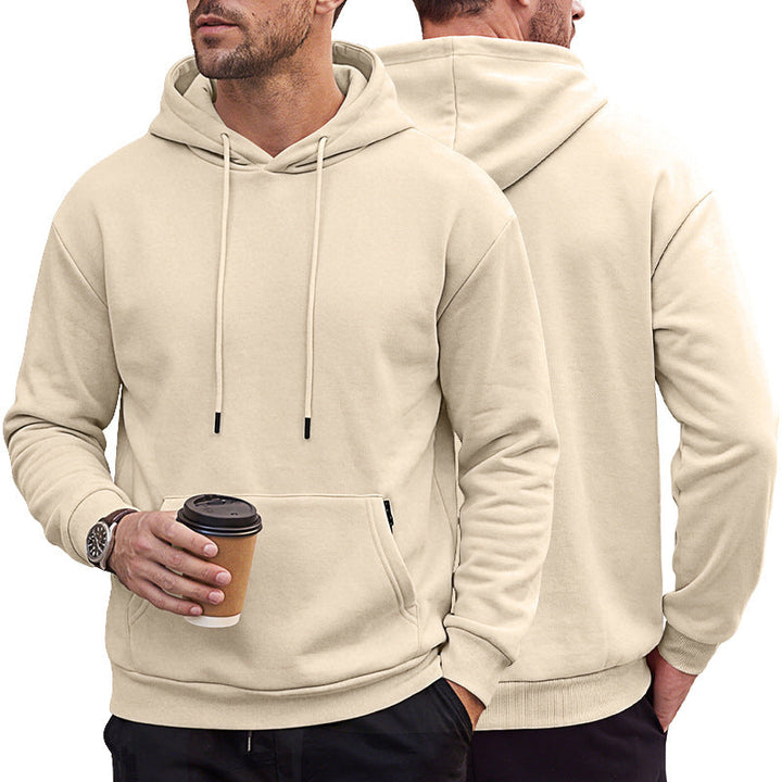 Herr Luvtröja Gjord av Mjuk Fleece med Känguruficka och Adjustable Huva