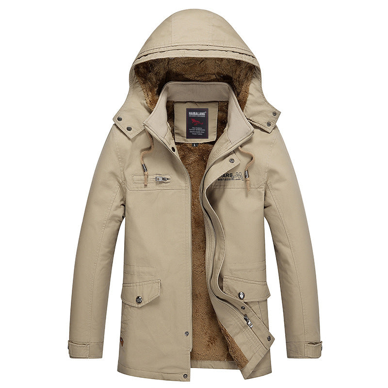 Herr Mid-Length Fält Parka i Urban Stil med Teddy Fleecefoder