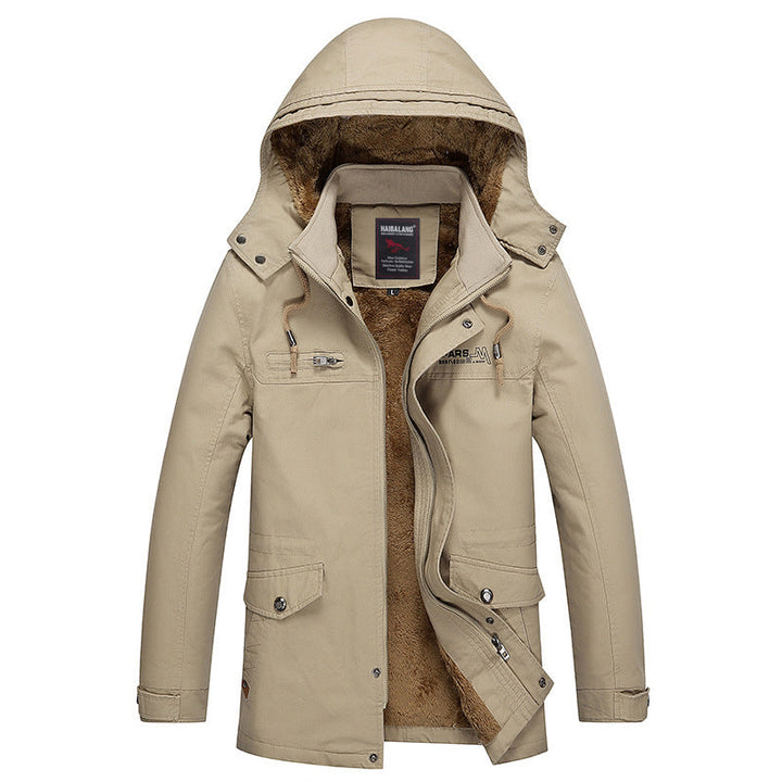 Herr Mid-Length Fält Parka i Urban Stil med Teddy Fleecefoder