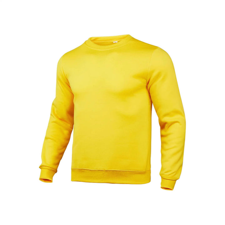 Herr Nan Klassisk Round Neck College-Tröja med Mjuk Fleece Inner Foder, Ribbad Fåll, och Reinforced Sömmar