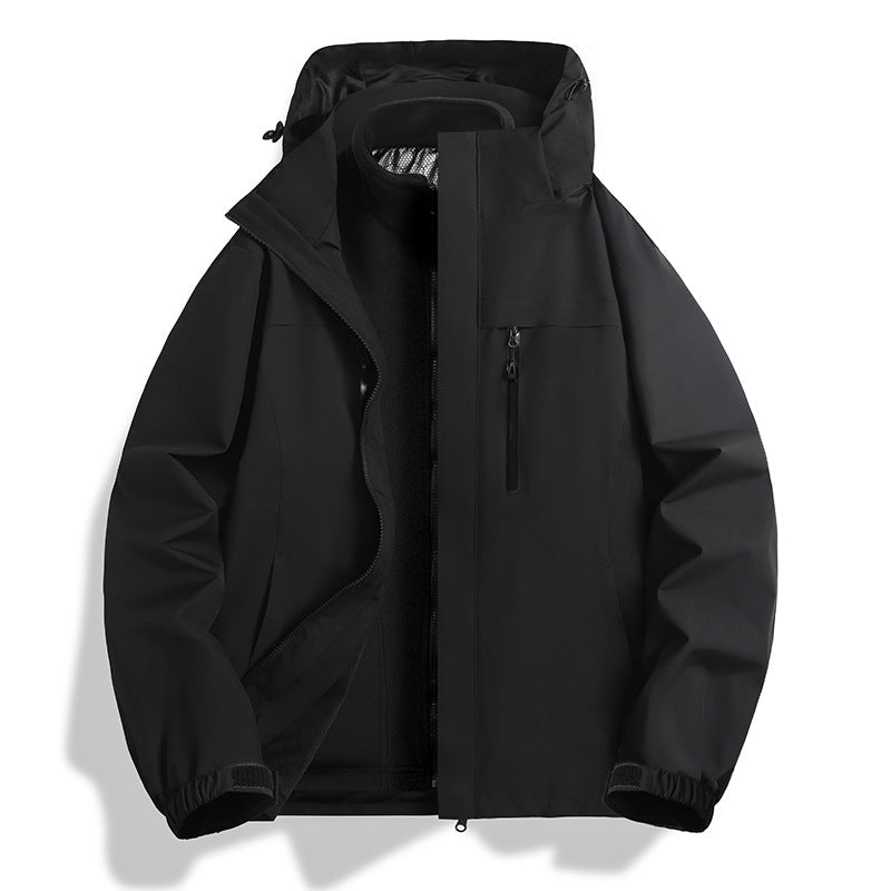 Herr two-in-one softshell hybrid jacka med avtagbar fleece inner jacka och vattenavvisande membran