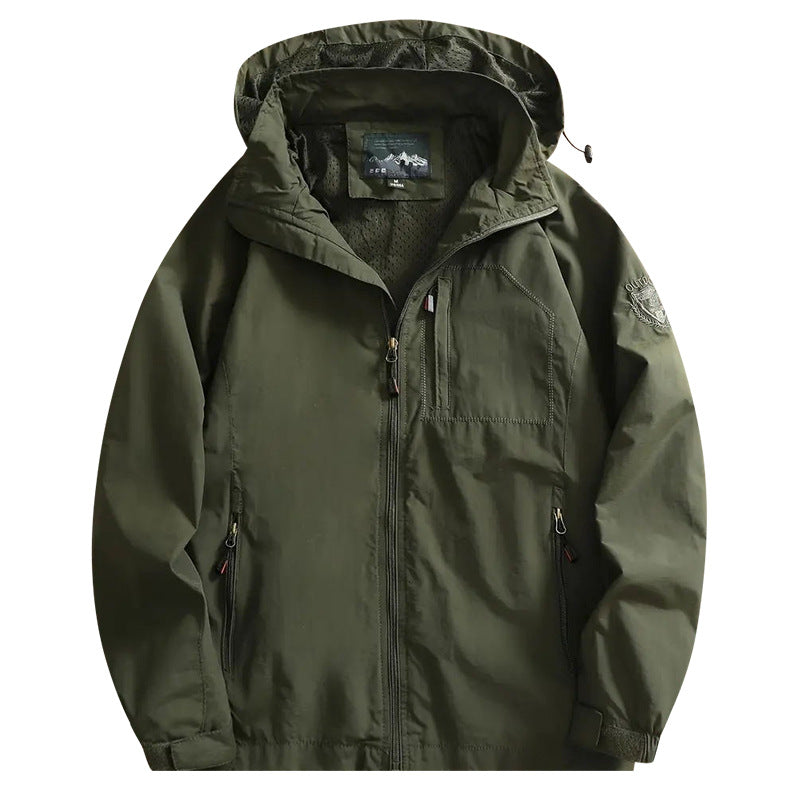 Herr Nano Lätt Wind och Water-Repellent Jacka med Huva med Concealed Bröst Dragkedja Ficka