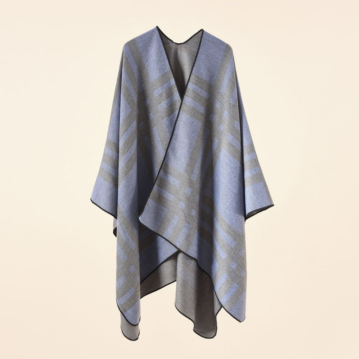 Dam Jacquard poncho med Paisley mönster