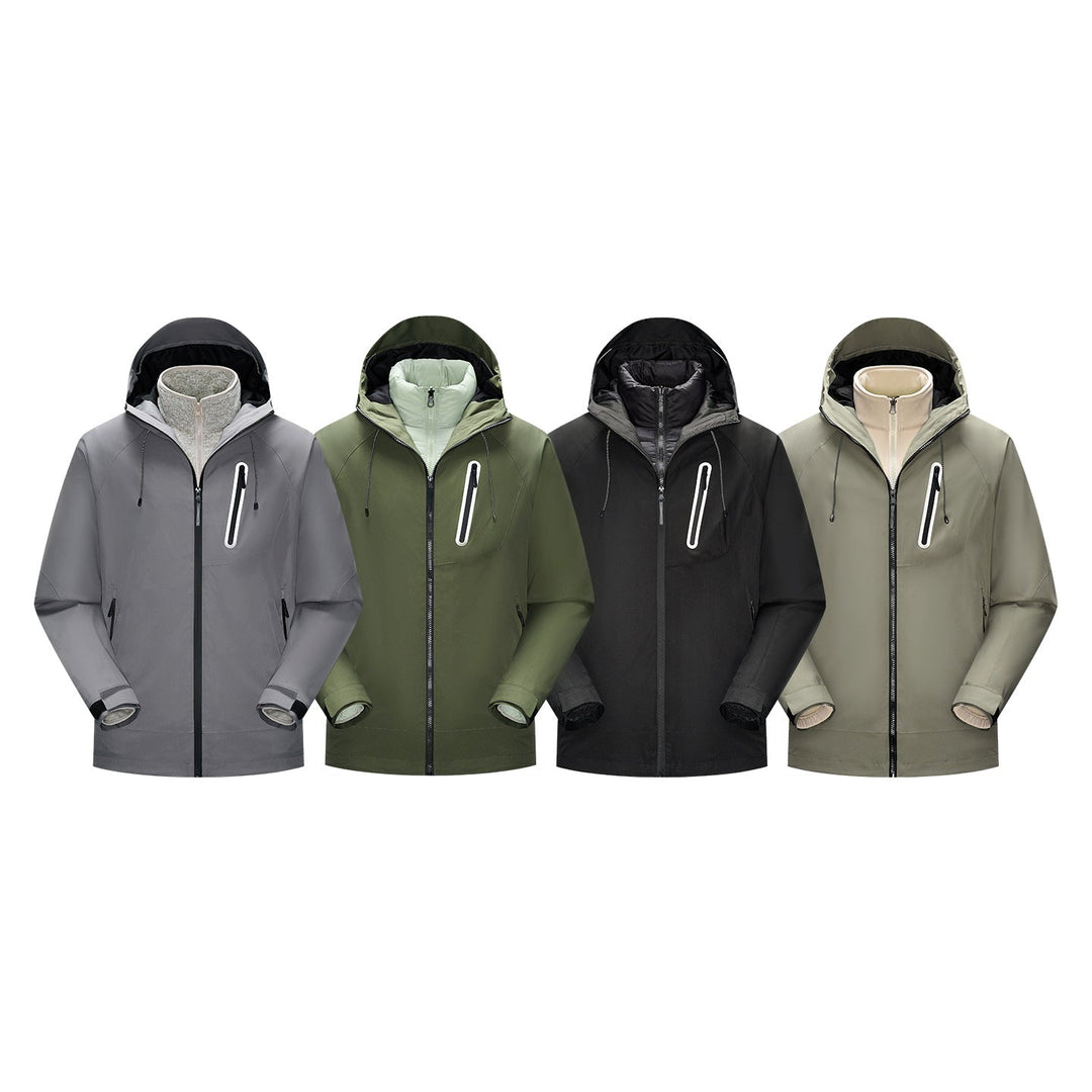 Herr Vattentät Softshell Regn Jacka med Justerbar Huva och Bröst Dragkedja Drune