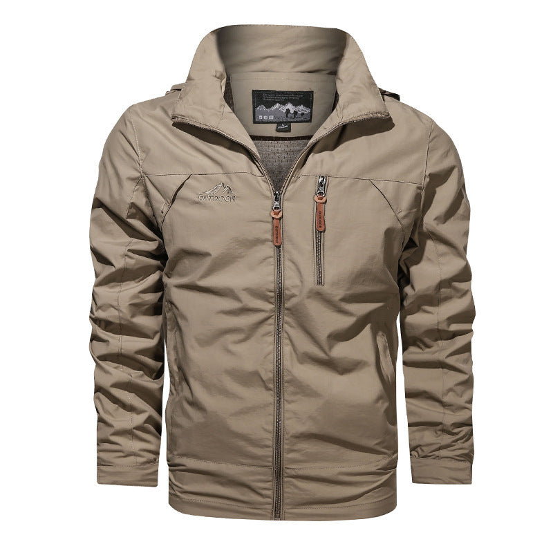 Herr lätt utomhusjacka windbreaker med vattenavvisande kappaing och ventilerande meshfoder