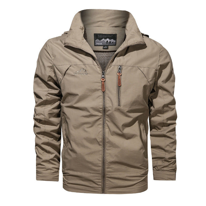 Herr lätt utomhusjacka windbreaker med vattenavvisande kappaing och ventilerande meshfoder