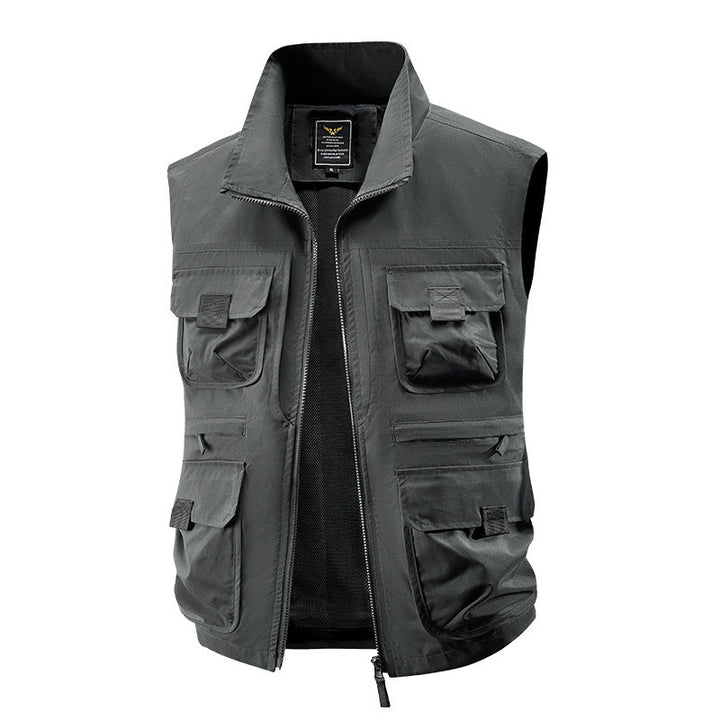 Herr Tactical Multifunctional Väst med Numerous Multipurpose Fickor, Lätt Ripstop och Mesh Foder