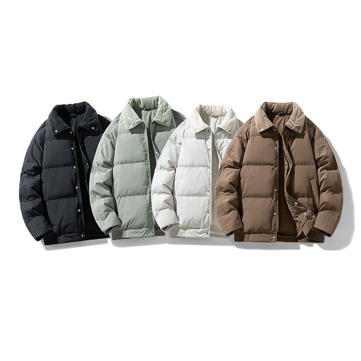 Herr Vadderad Winter-Steppjacke med Teddykragen och Winddichter Thermofüllung