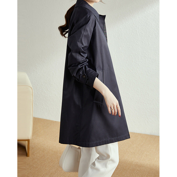 Dam stilren trench jacka med Chic krage och praktiska fickor