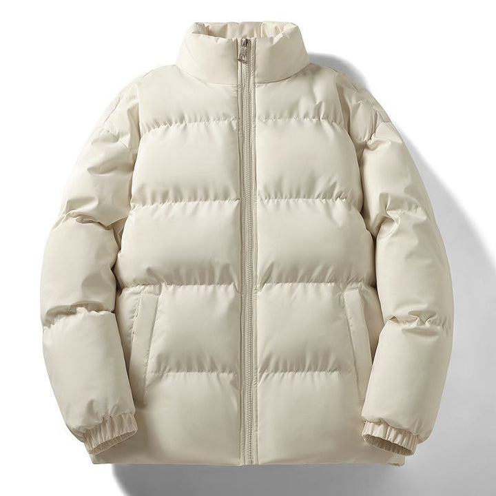 Dam kort skärning Thermal pufferjacka med ståkrage och minimalistisk dragkedja fram