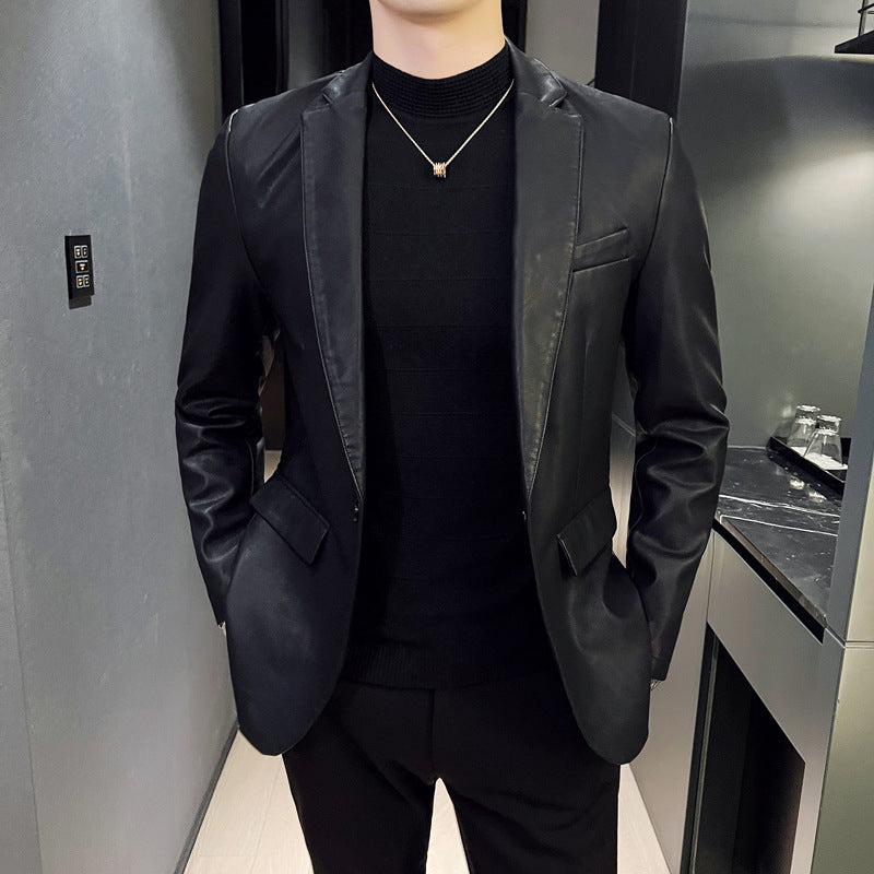 Herr Elegant Läderjacka