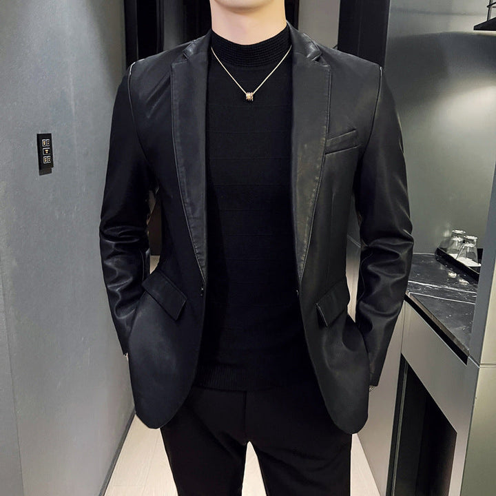 Herr Elegant Läderjacka