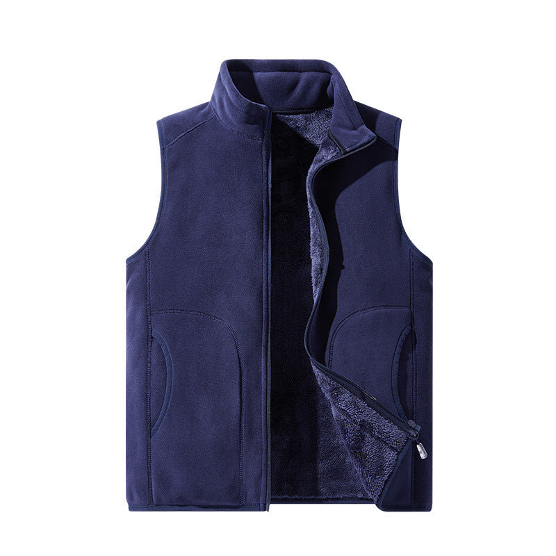 Dam lätt microfleece väst med hel dragkedja, hög krage, och mjuk teddy foder
