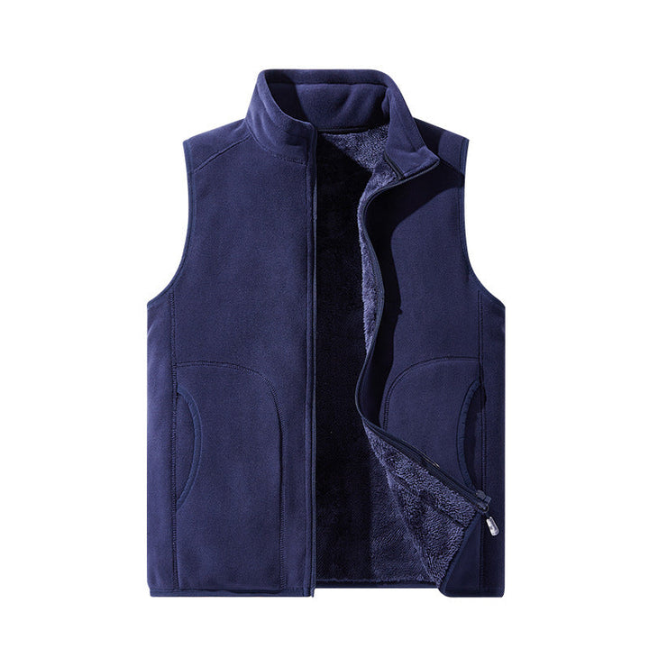 Dam lätt microfleece väst med hel dragkedja, hög krage, och mjuk teddy foder