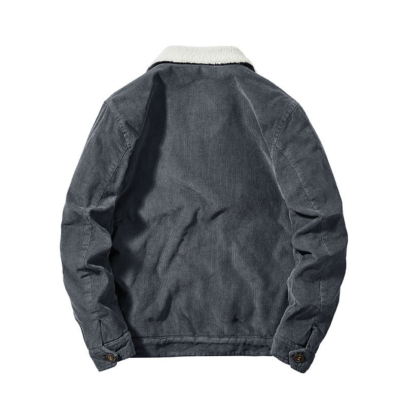 Herr Manchester Jacka med Warming Sherpa Inre Sida och Teddy Krage i Worker Blouson Stil